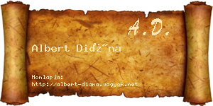 Albert Diána névjegykártya